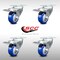 Service Caster 3.5 Inch SS Blue Polyurethane Top Plate Caster Set Total Lock Brake SCC SCC-SSTTL20S3514-PPUB-BLUE-4 - alternate 4